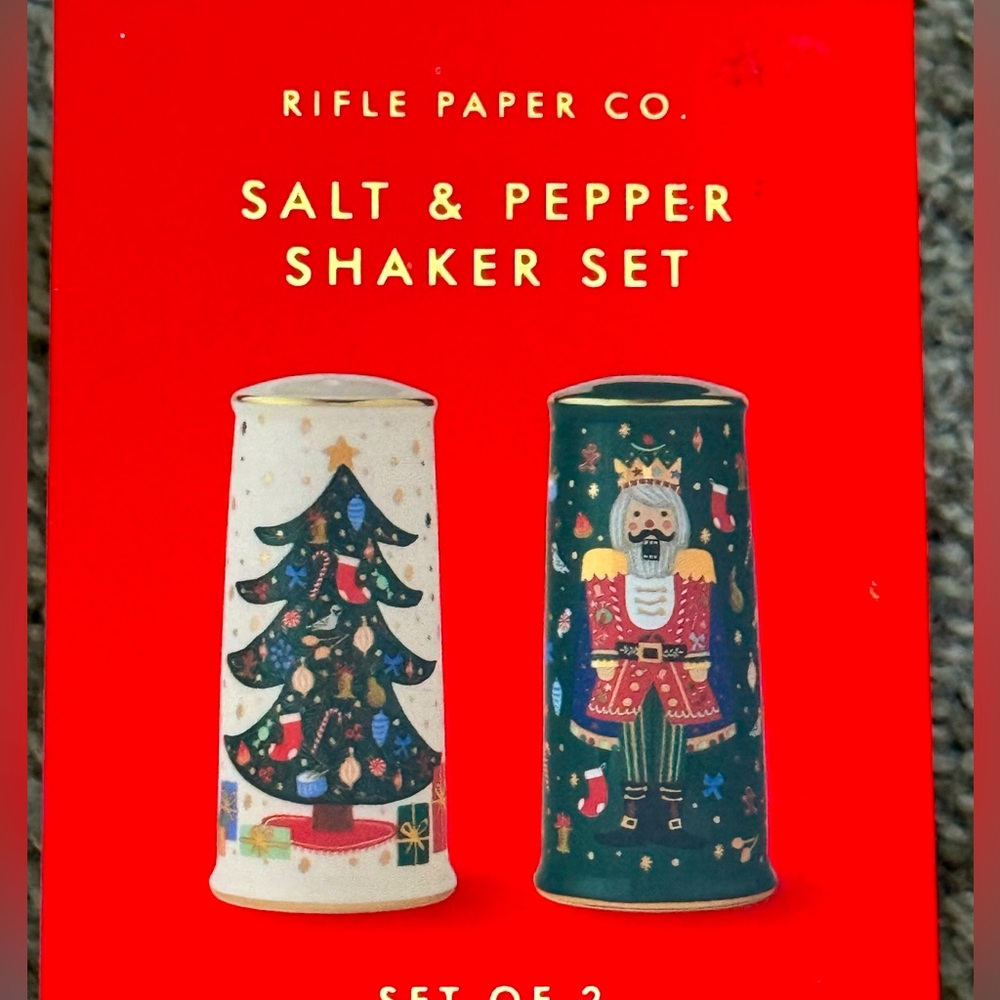 NIB Rifle Paper Co Christmas Nutcracker Salt & Pepper Shakers